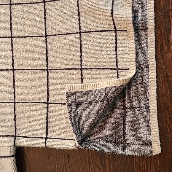 Madewell Windowpane Wool Angora Blend Turtleneck Oversized Boxy Sweater Small - Picture 8 of 10